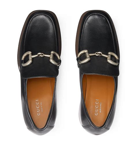 gucci calfskin horsebit platform loafers 36 black